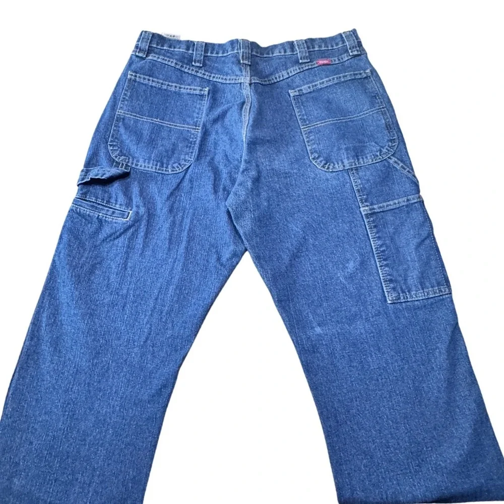 Wrangler Carpenter Jeans Mens 36x34 Denim Y2K Blue Workwear Utility